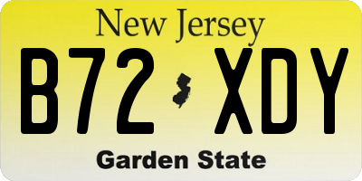 NJ license plate B72XDY