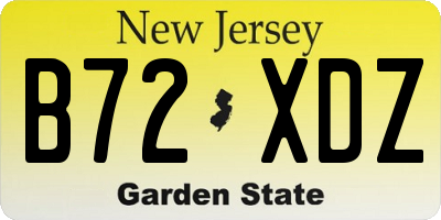 NJ license plate B72XDZ