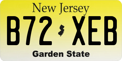 NJ license plate B72XEB