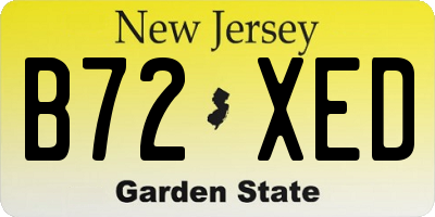 NJ license plate B72XED