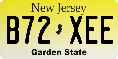 NJ license plate B72XEE