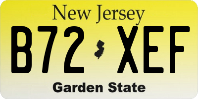 NJ license plate B72XEF