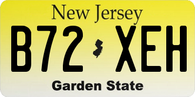 NJ license plate B72XEH