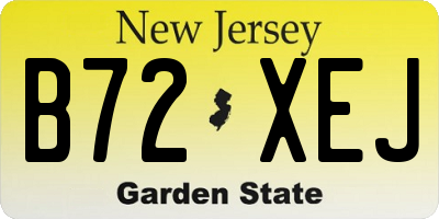NJ license plate B72XEJ