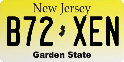 NJ license plate B72XEN