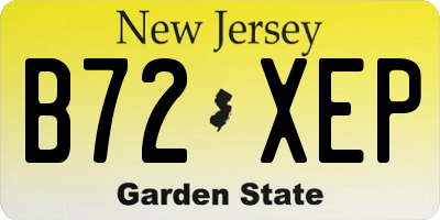 NJ license plate B72XEP