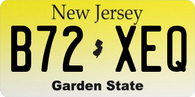 NJ license plate B72XEQ