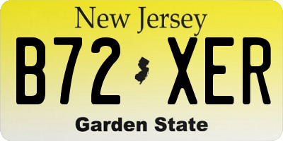 NJ license plate B72XER