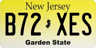 NJ license plate B72XES