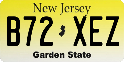 NJ license plate B72XEZ