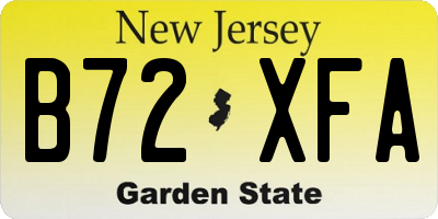 NJ license plate B72XFA