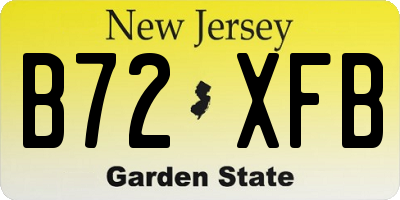 NJ license plate B72XFB