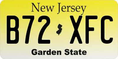 NJ license plate B72XFC
