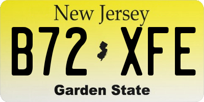 NJ license plate B72XFE