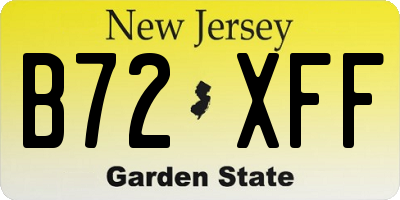 NJ license plate B72XFF