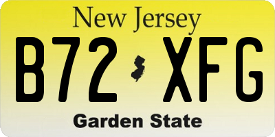 NJ license plate B72XFG