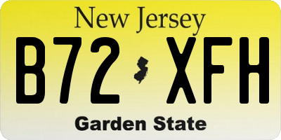 NJ license plate B72XFH