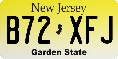 NJ license plate B72XFJ