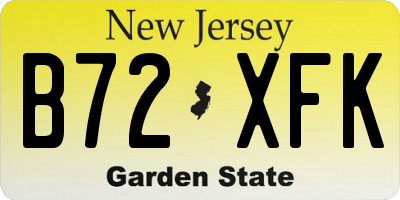 NJ license plate B72XFK