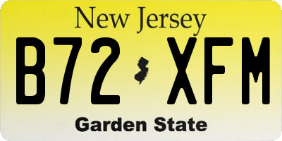 NJ license plate B72XFM
