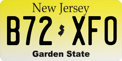 NJ license plate B72XFO