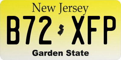 NJ license plate B72XFP