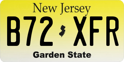NJ license plate B72XFR