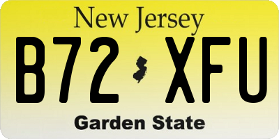 NJ license plate B72XFU