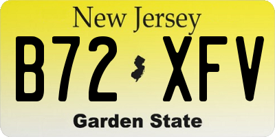 NJ license plate B72XFV
