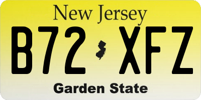 NJ license plate B72XFZ