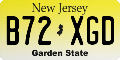 NJ license plate B72XGD