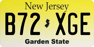 NJ license plate B72XGE