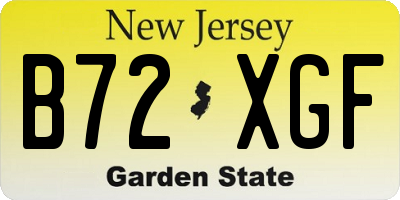 NJ license plate B72XGF