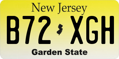 NJ license plate B72XGH