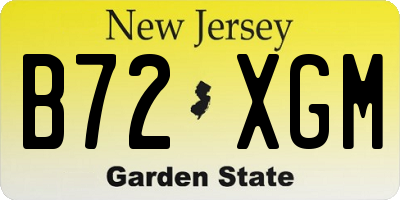 NJ license plate B72XGM