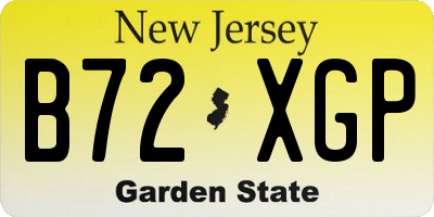 NJ license plate B72XGP