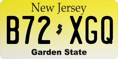 NJ license plate B72XGQ