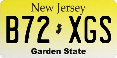 NJ license plate B72XGS