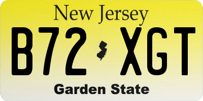 NJ license plate B72XGT