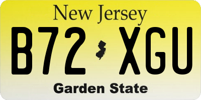 NJ license plate B72XGU