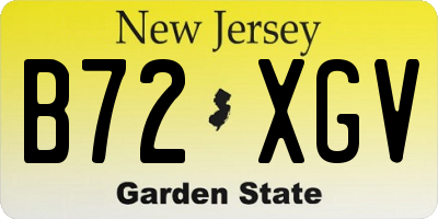 NJ license plate B72XGV