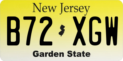 NJ license plate B72XGW