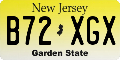 NJ license plate B72XGX