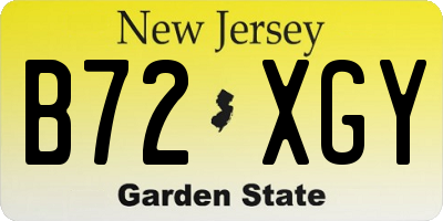 NJ license plate B72XGY