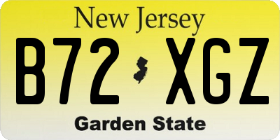 NJ license plate B72XGZ