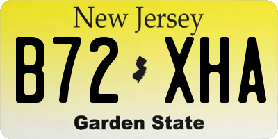 NJ license plate B72XHA