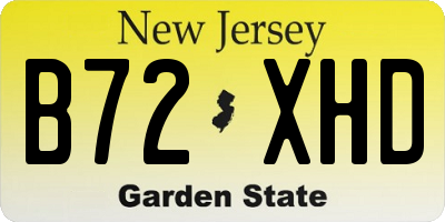 NJ license plate B72XHD