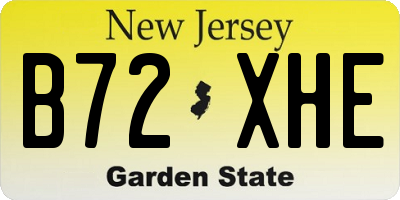 NJ license plate B72XHE