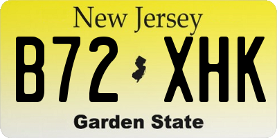 NJ license plate B72XHK
