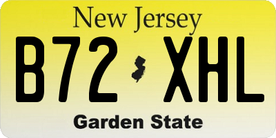 NJ license plate B72XHL